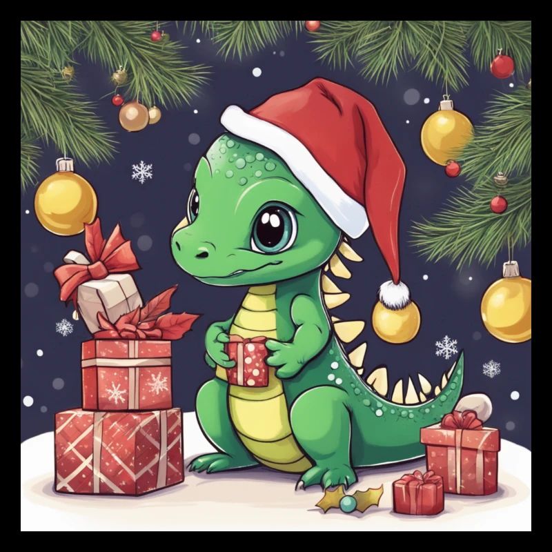 Dragon de Noël vert