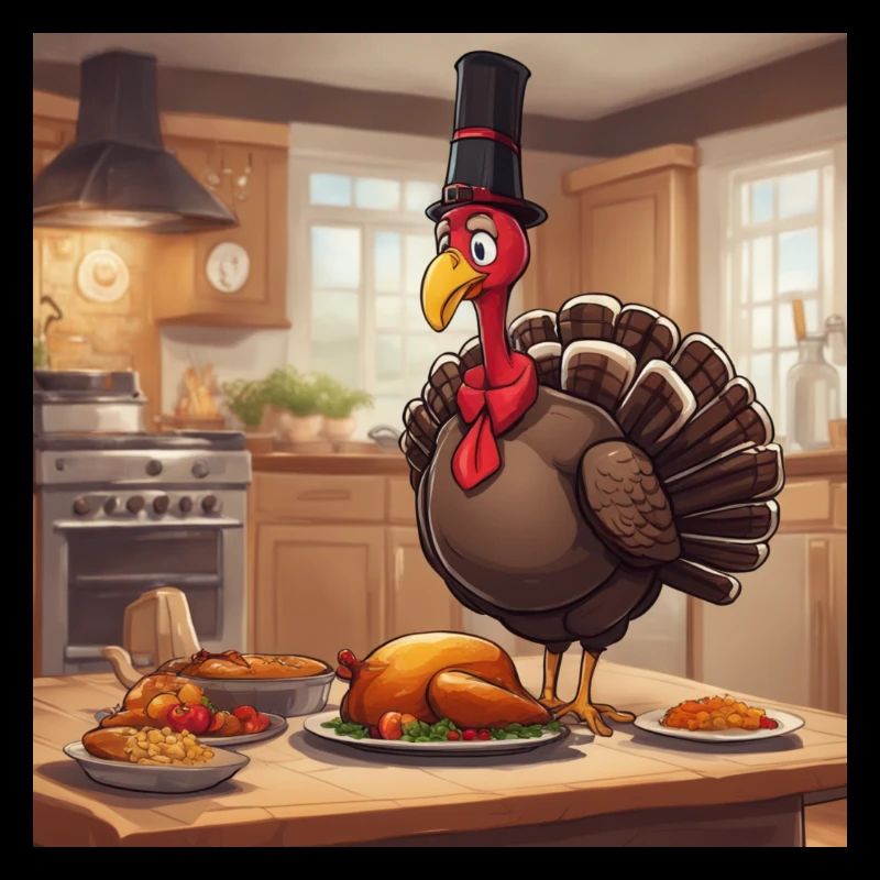 Dinde dans la cuisine