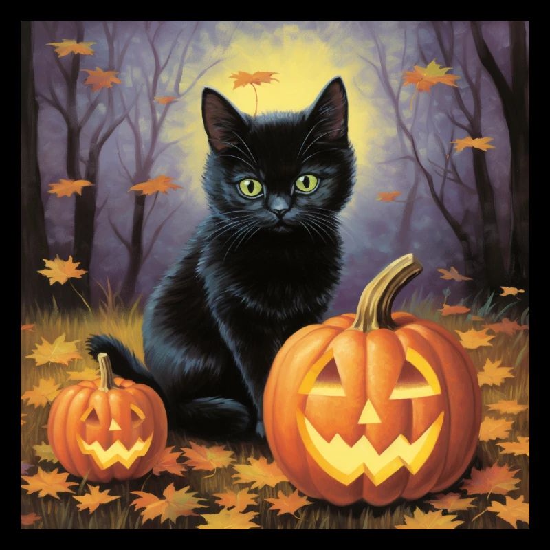 Chat pastel le soir d’Halloween