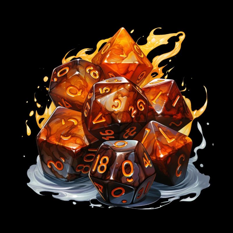 Jeu de dés de rôle dans le design du feu et de la glace W20