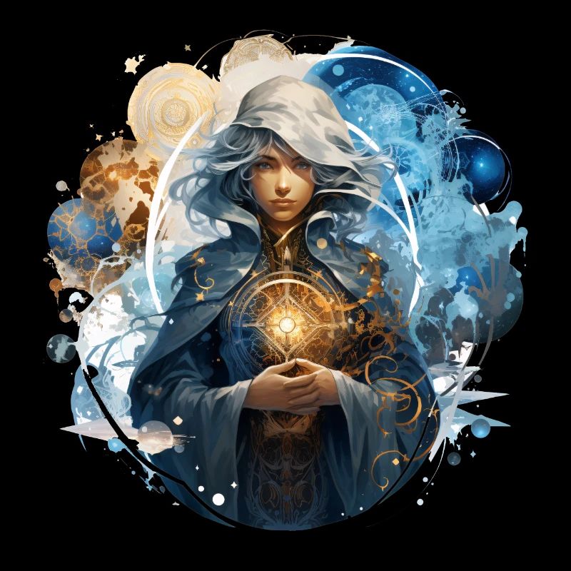 Mage puissant dans le vortex temporel