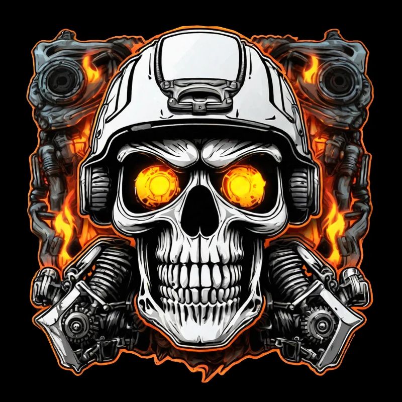 Skull - Skeleton - Skull - Motorcycle Helmet
