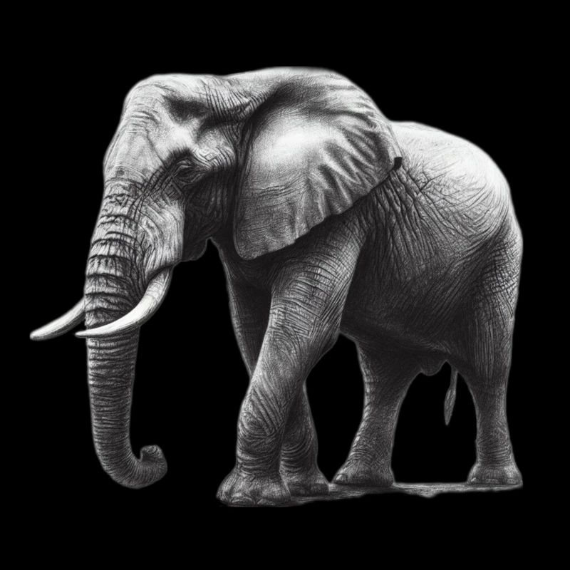 Dessiné gros éléphant gris