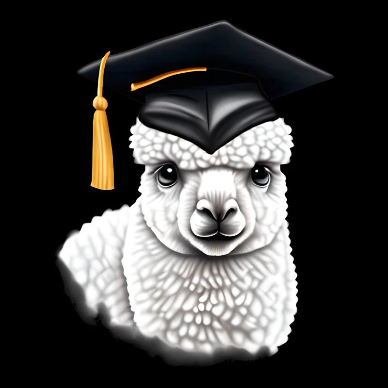 Bachelor Absolvent Schulabschluss Alpaka Studium