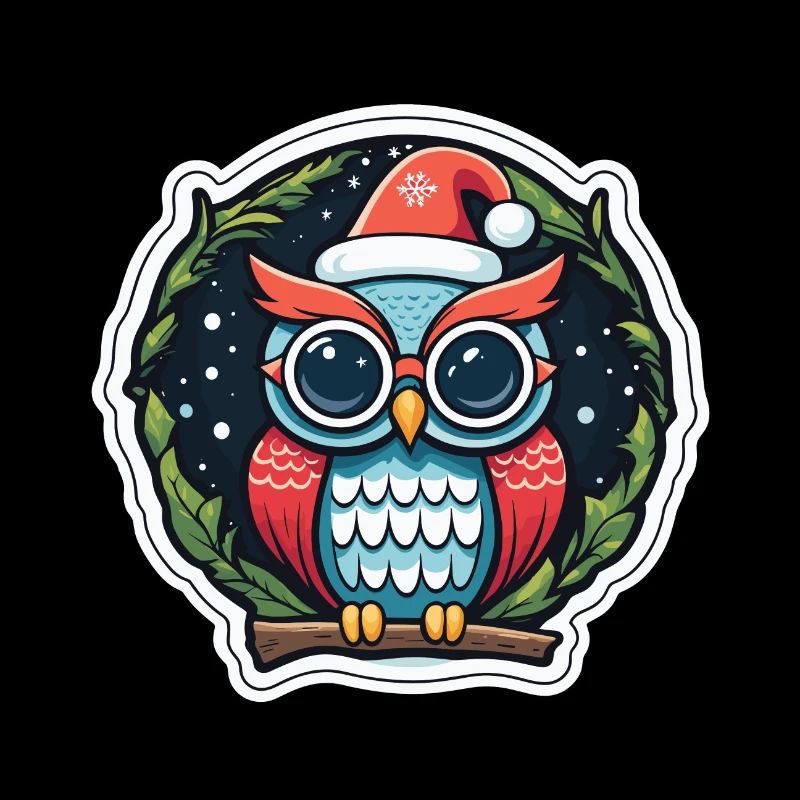 Dessin de Noël hibou