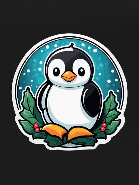 Penguin Christmas Illustration