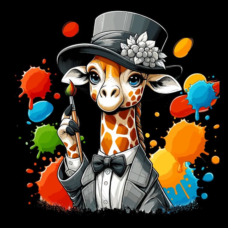 Girafe avec chapeau