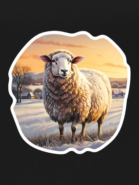 Sheep in winter landscape