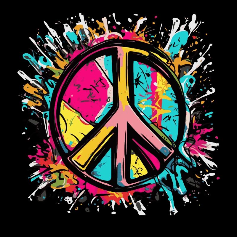 Buntes Peace Zeichen Frieden