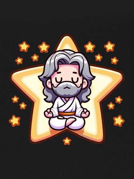 God Meditating cartoon
