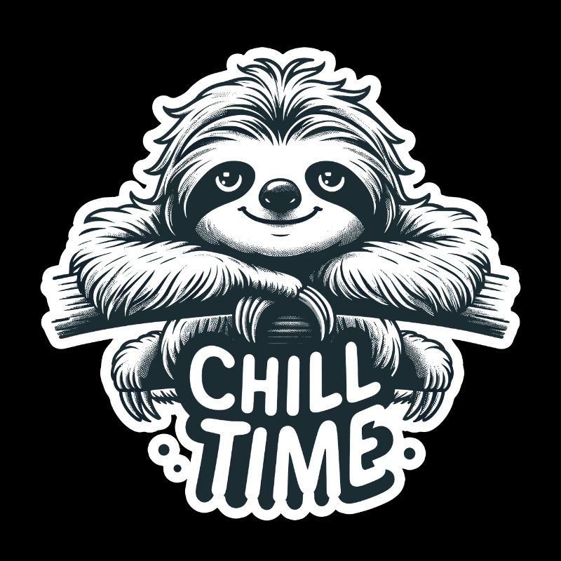 Chill Time - Sloth Illustration