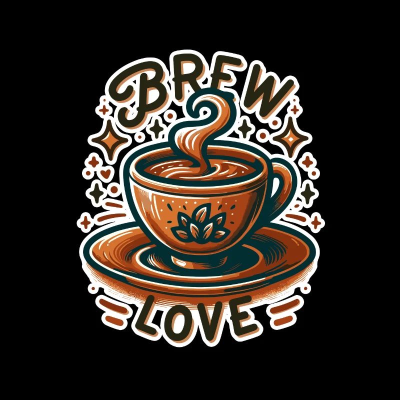 Brew Love - Coffee Cup Illustration