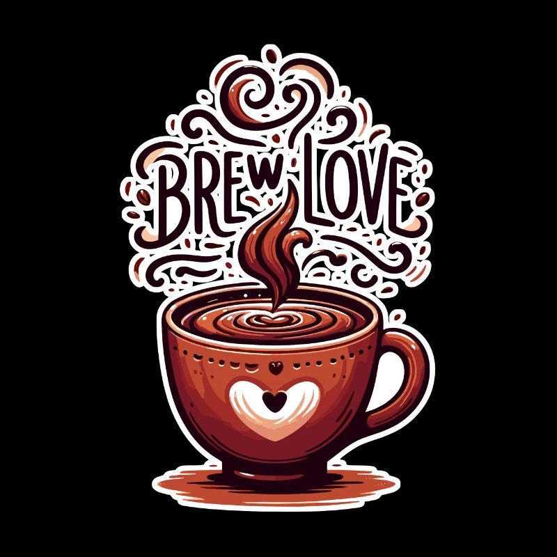 Brew Love - Coffee Cup Illustration