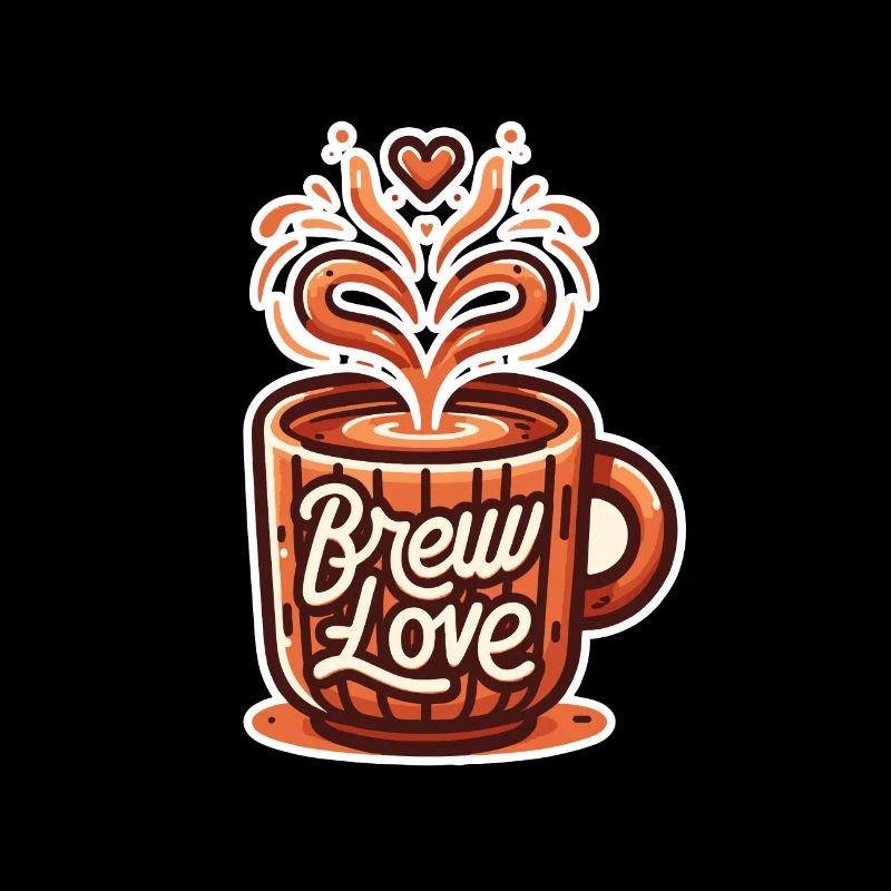 Brew Love - Coffee Cup Illustration