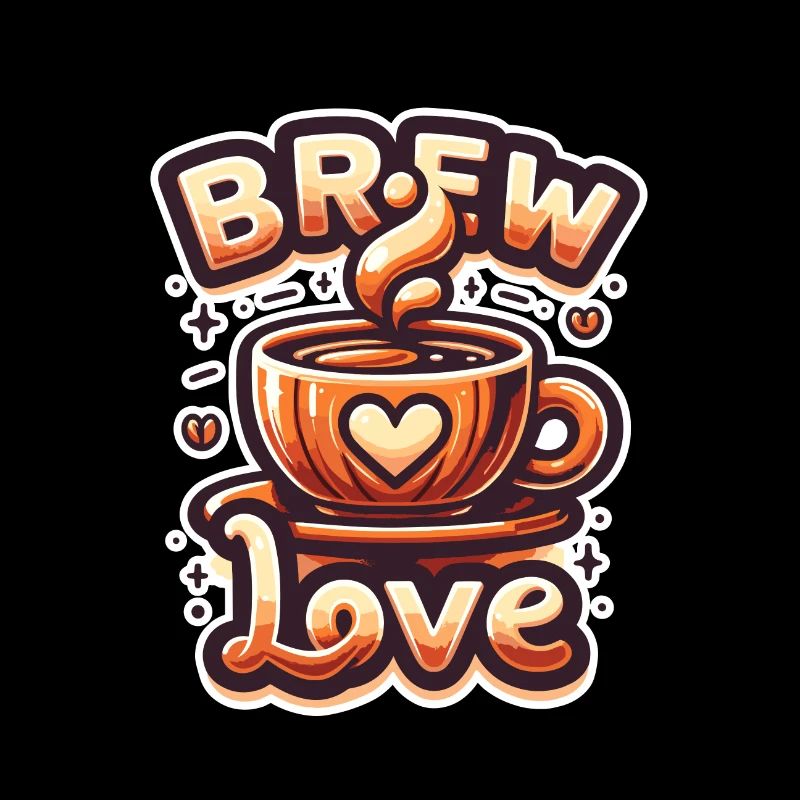 Brew Love - Coffee Cup Illustration