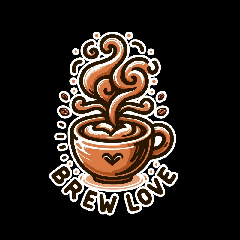 Brew Love - Coffee Cup Illustration
