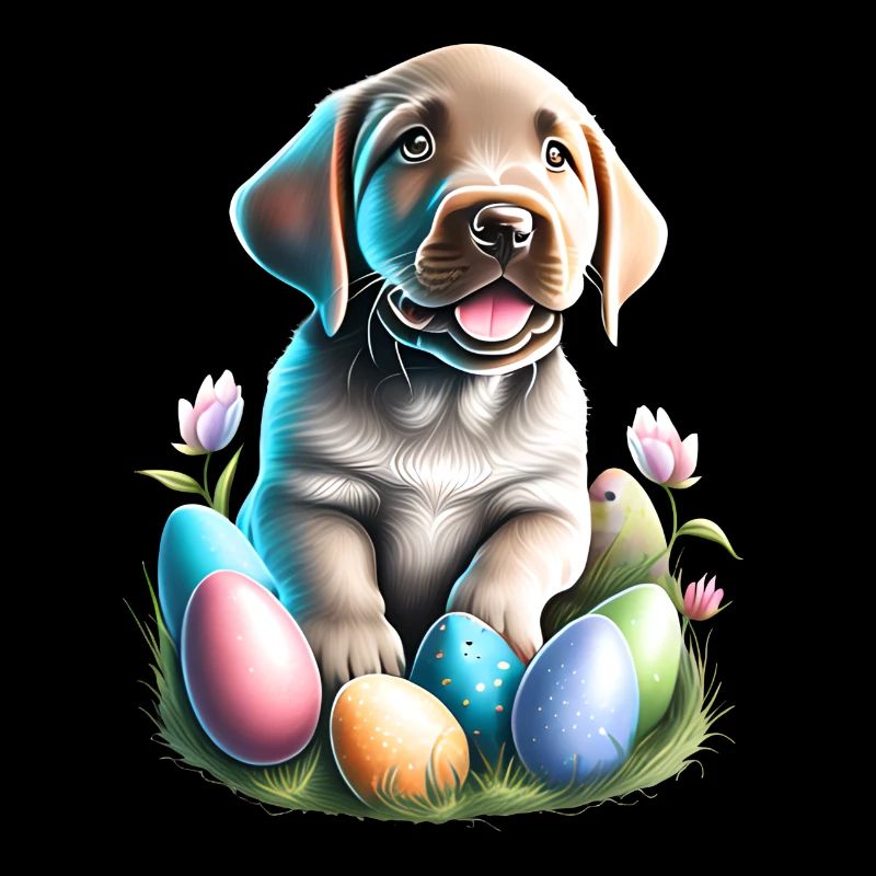 Labrador Retriever Easter Easter Eggs Dog Puppy