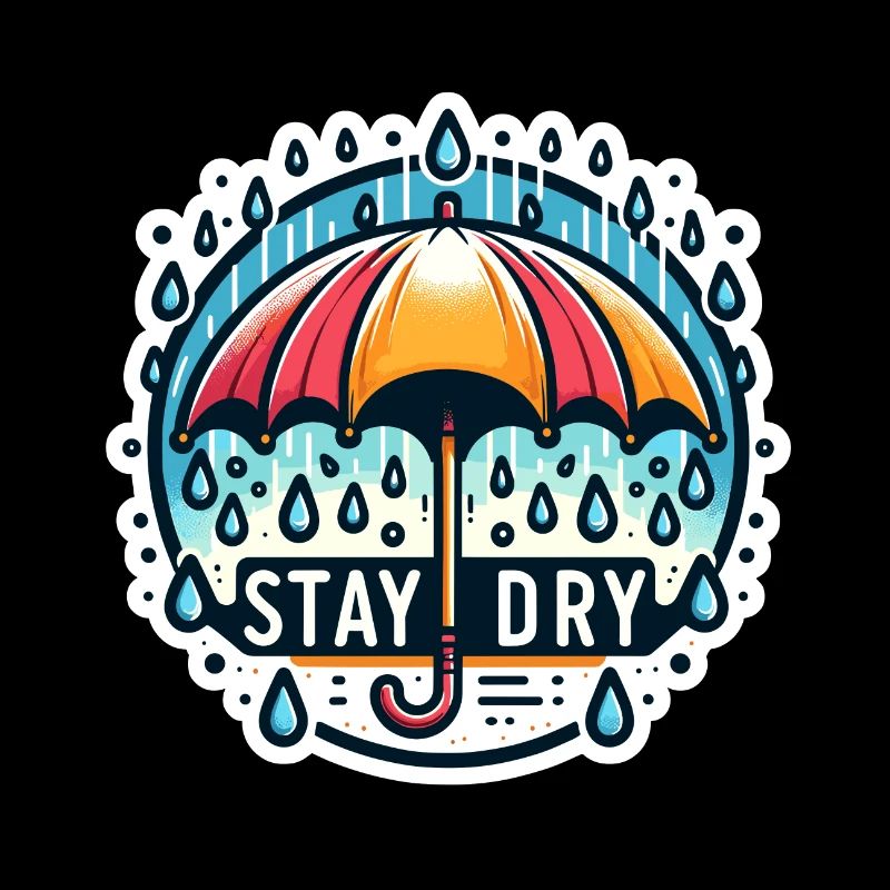 Restez au sec - Illustration de parapluie