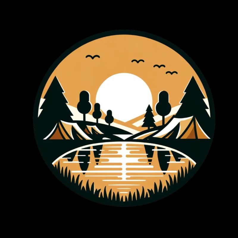 Camping dans la forêt au bord du lac