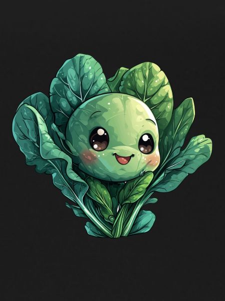 Cabbage happy comic style
