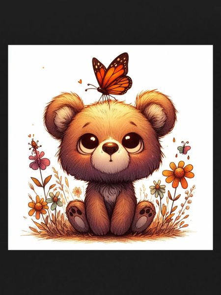 Bear with butterfly