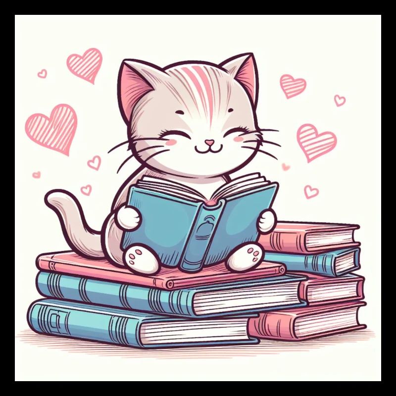 Cat Reads Book