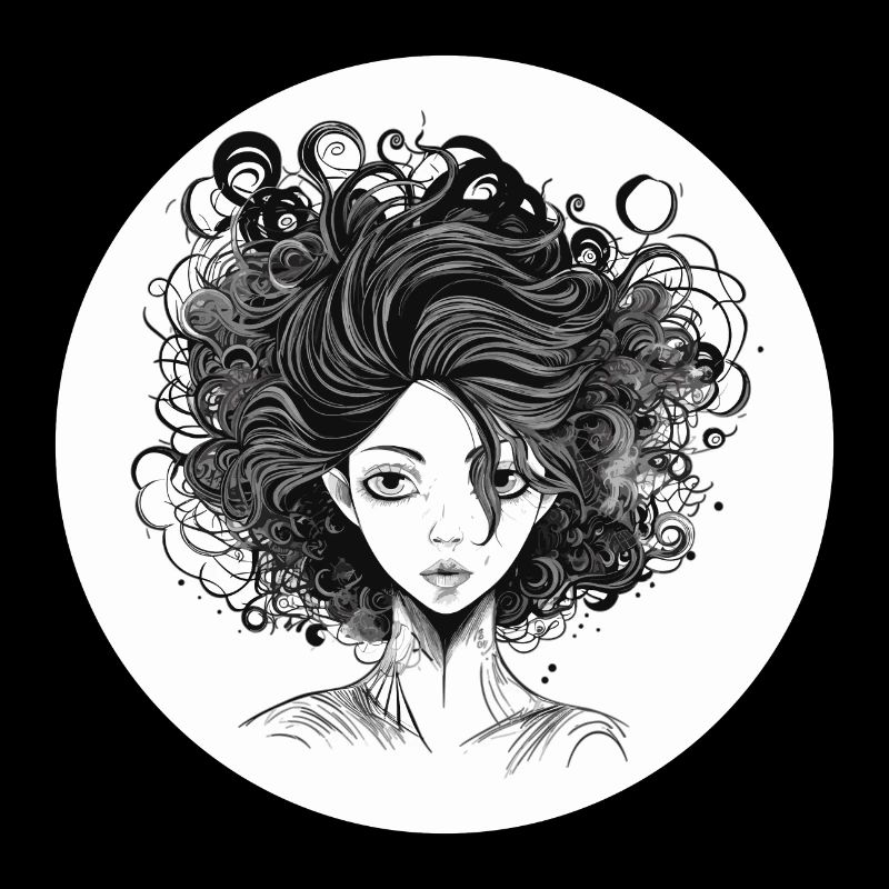 Frau wilde Frisur