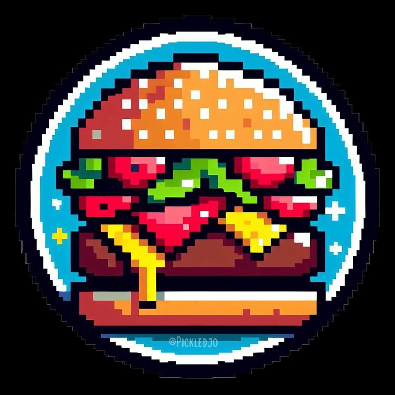 Burger rétro Pixel