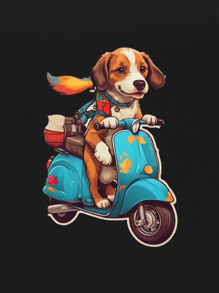 Dog on a scooter