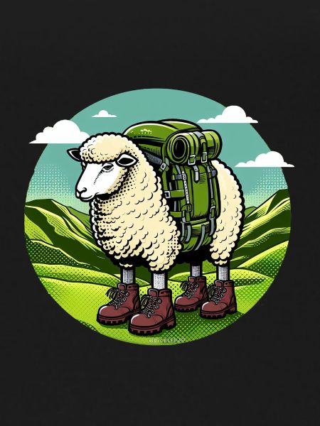 Sheep Hiking Pop Art