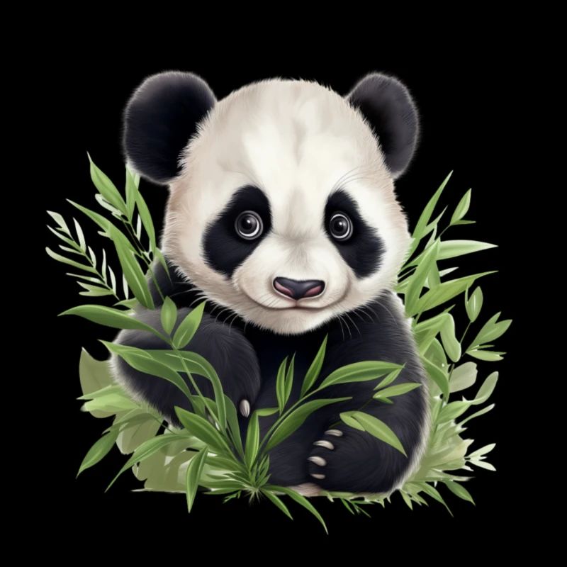 Panda mignon jetant un coup d’œil hors d’un buisson