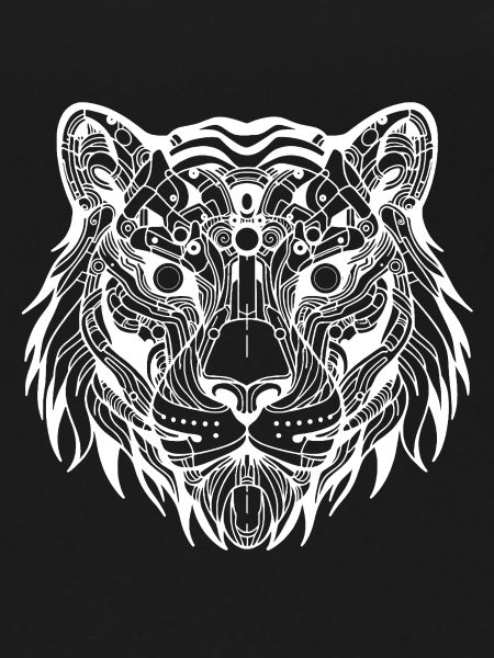 Biomechanical Tiger - White Design
