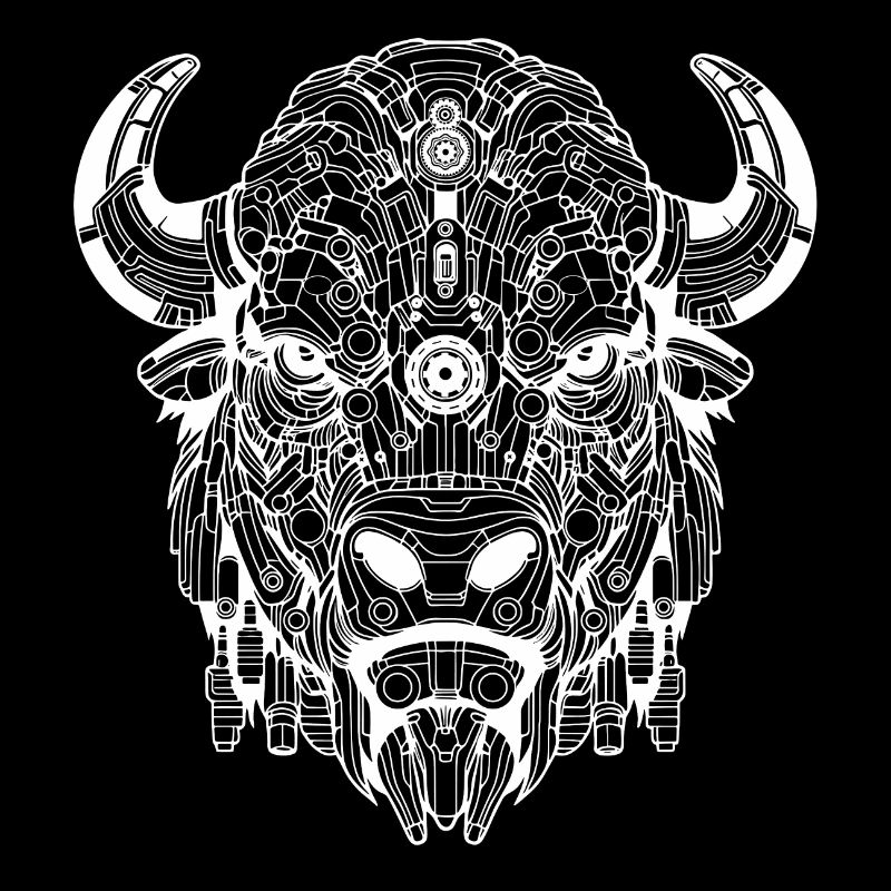Biomechanical Bison - White Design
