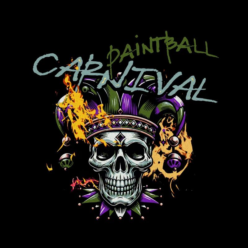 Paintball carnival, Mardi Gras jester skull