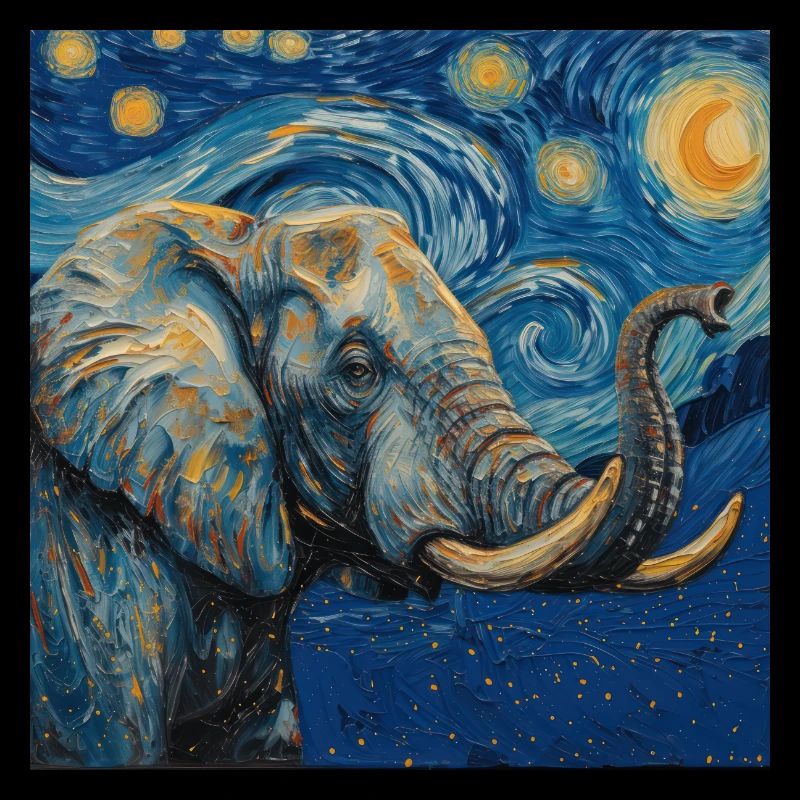 Éléphant, Van Gogh, Nuit étoilée
