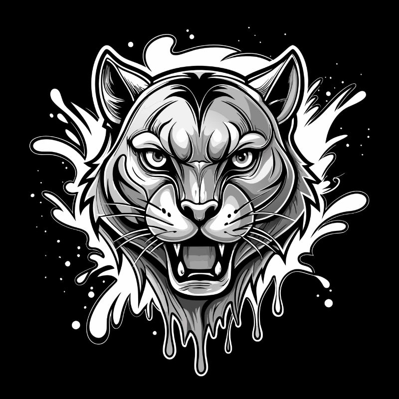 tiger black and wihte