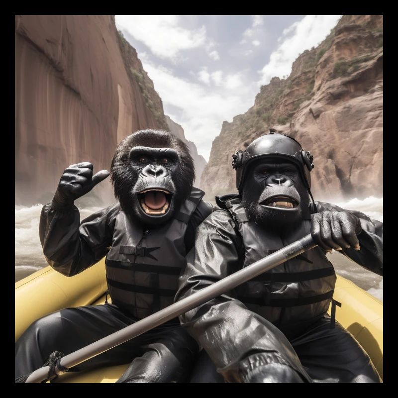 Gorilles de rafting