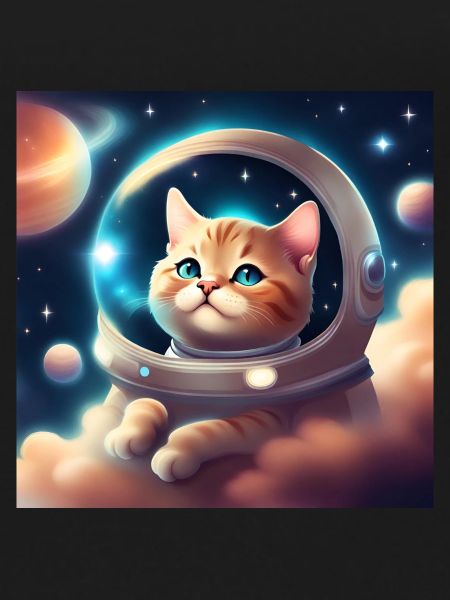 Chat mignon dans l’espace