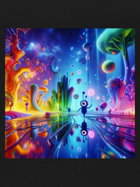 Surreal Dreamscape: Neon Waters