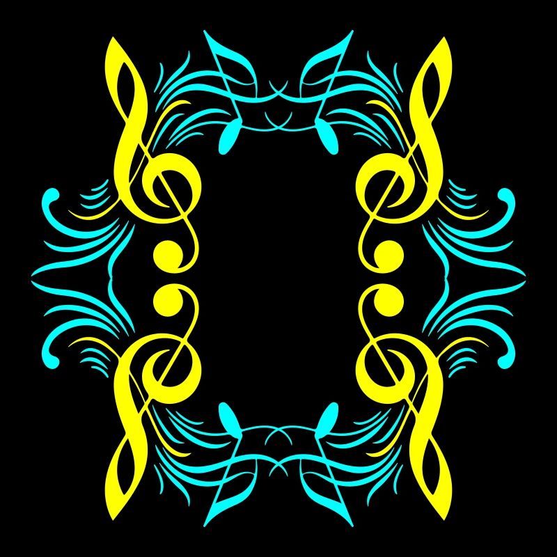 Music notes symbol clef
