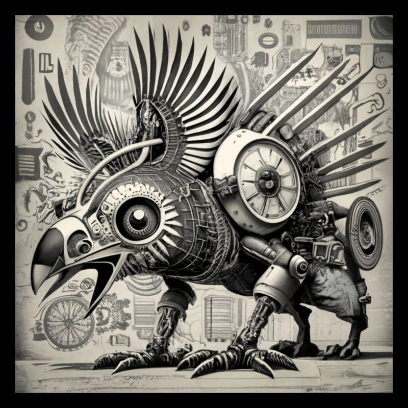 Cyborg im Phönix-Stil Steampunk Cyberpunk