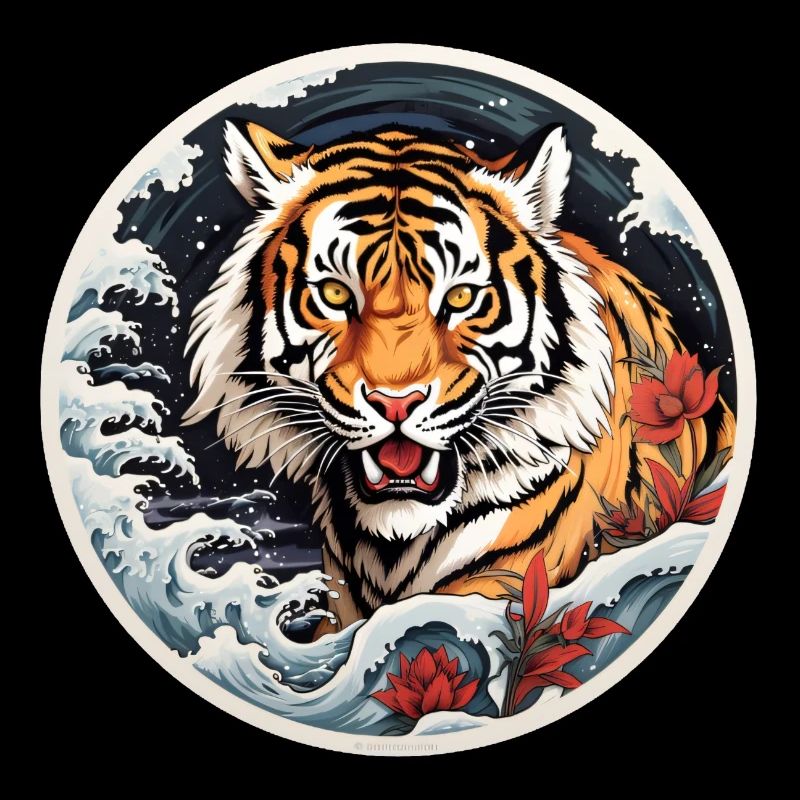 Tiger in einer kalten Winternacht