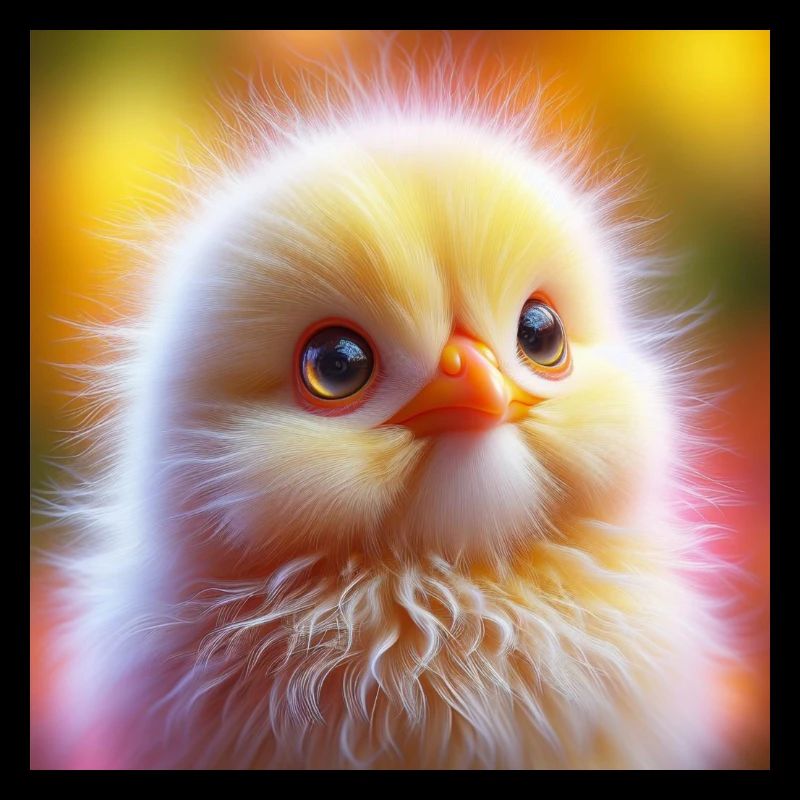 Küken 3D Hyperrealismus flauschig gelb