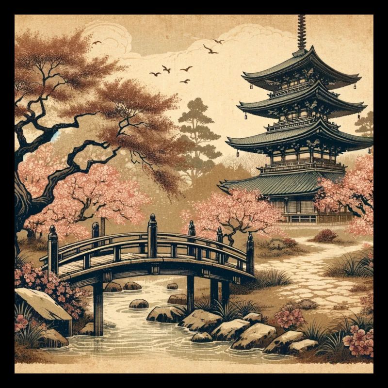 Japan Vintage Kirschblüten Pagode