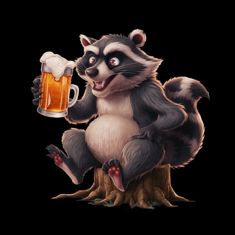 Waschbär Bier Geschenk