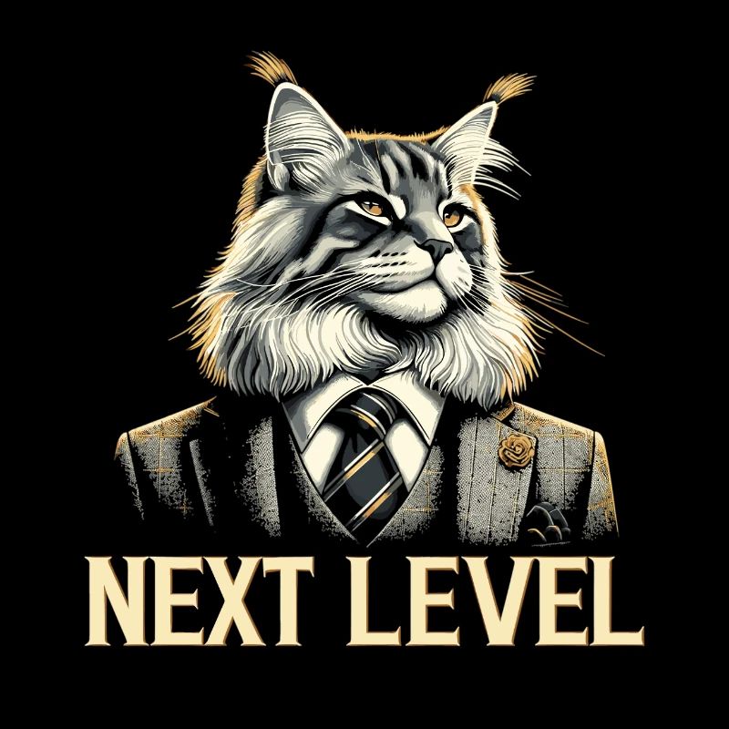 Maine Coon Katze Next Level Anzug Erfolg Geschenk