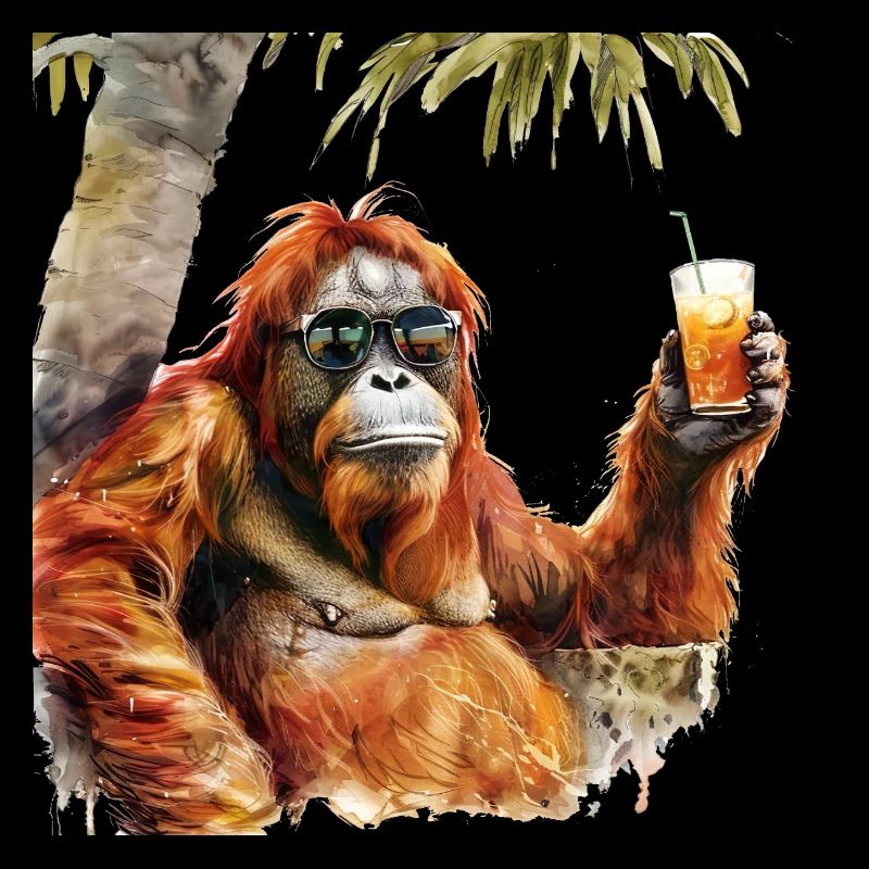 Cool orangutan chilling
