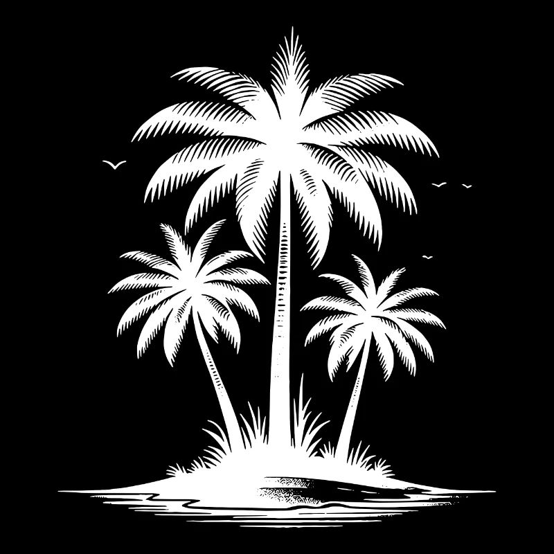 Plage tropicale avec palmiers