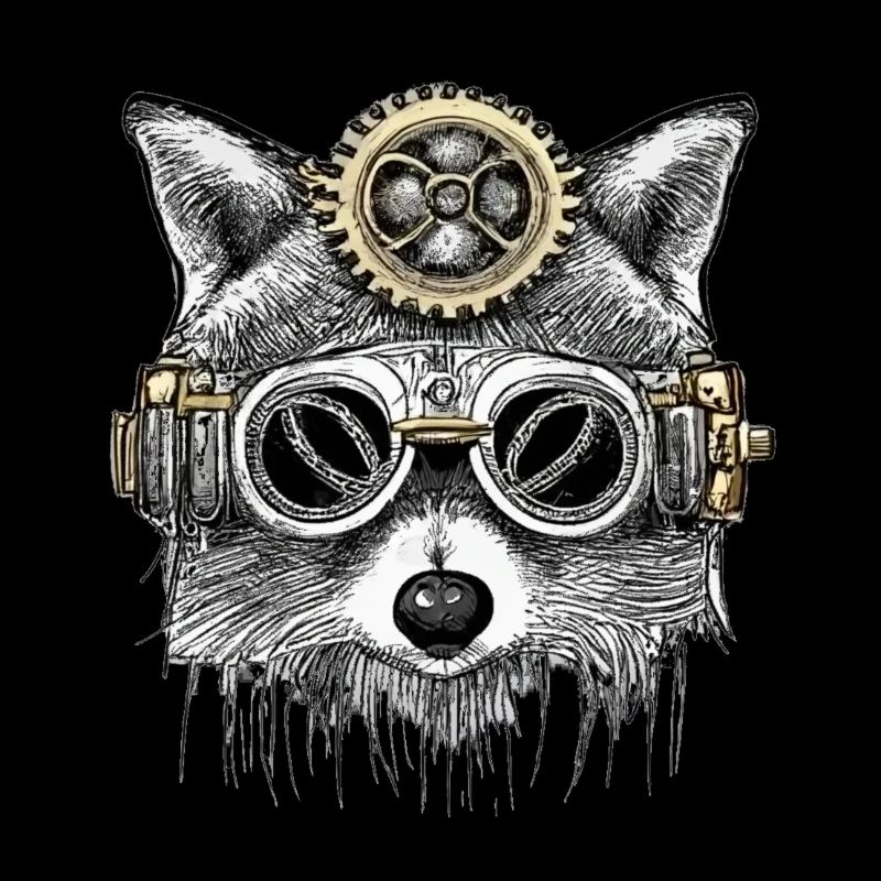 Raton laveur steampunk