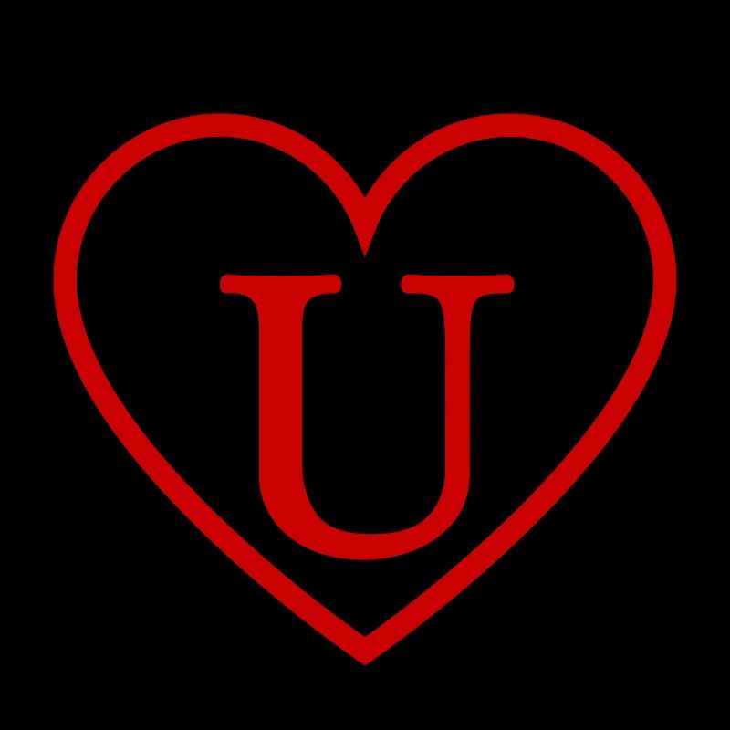 Buchstabe u rotes Herz